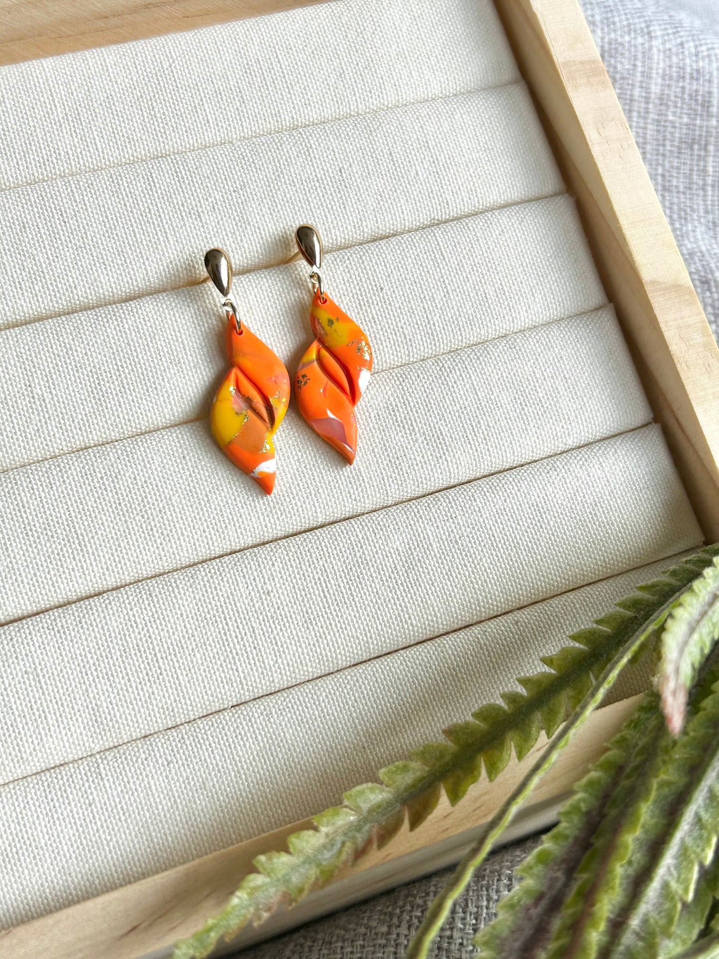 Orange Terrazzo Carla Polymer Clay Earring