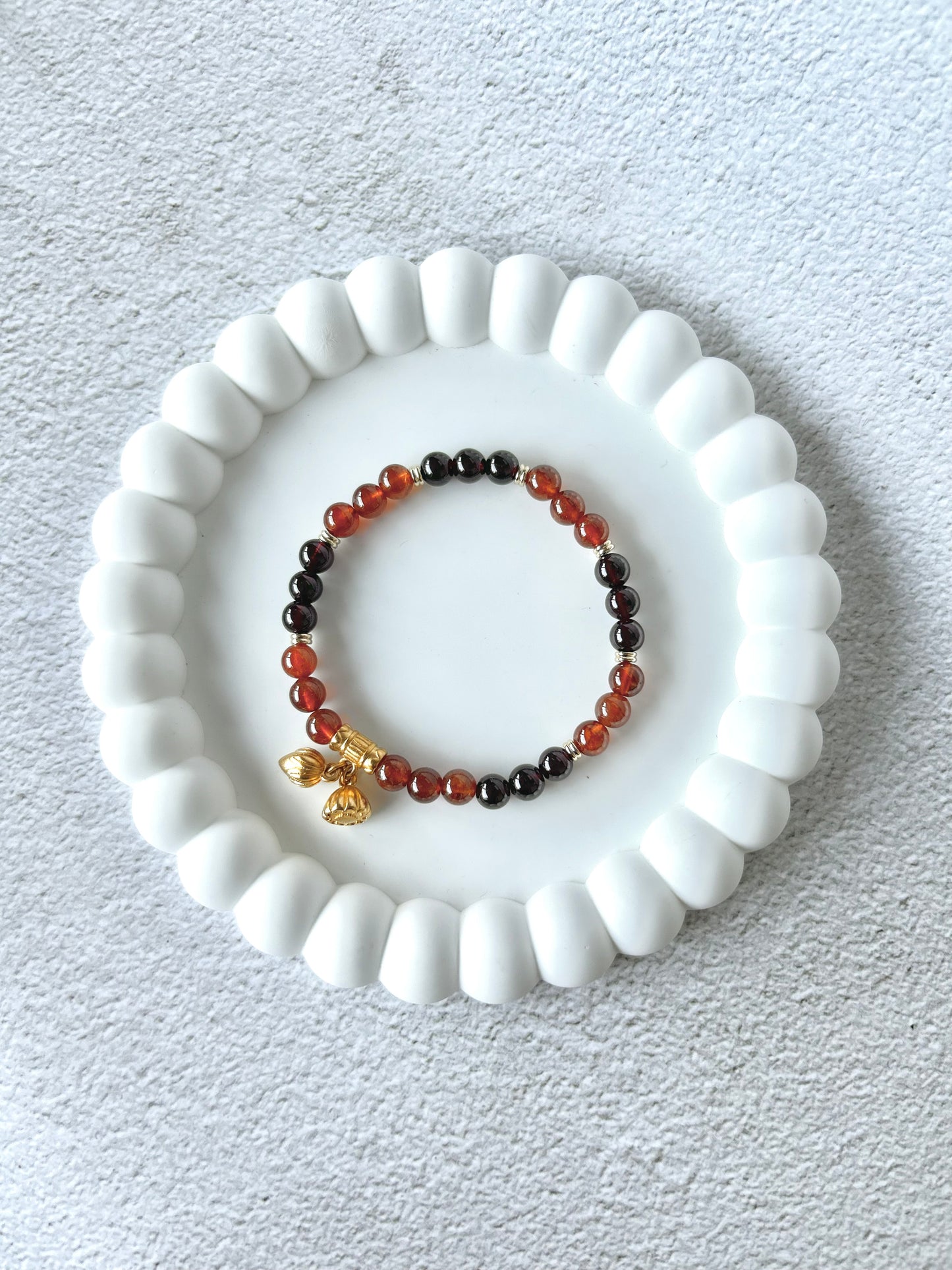 Orange Garnet and Garnet Customised Stacker Crystal Bracelet