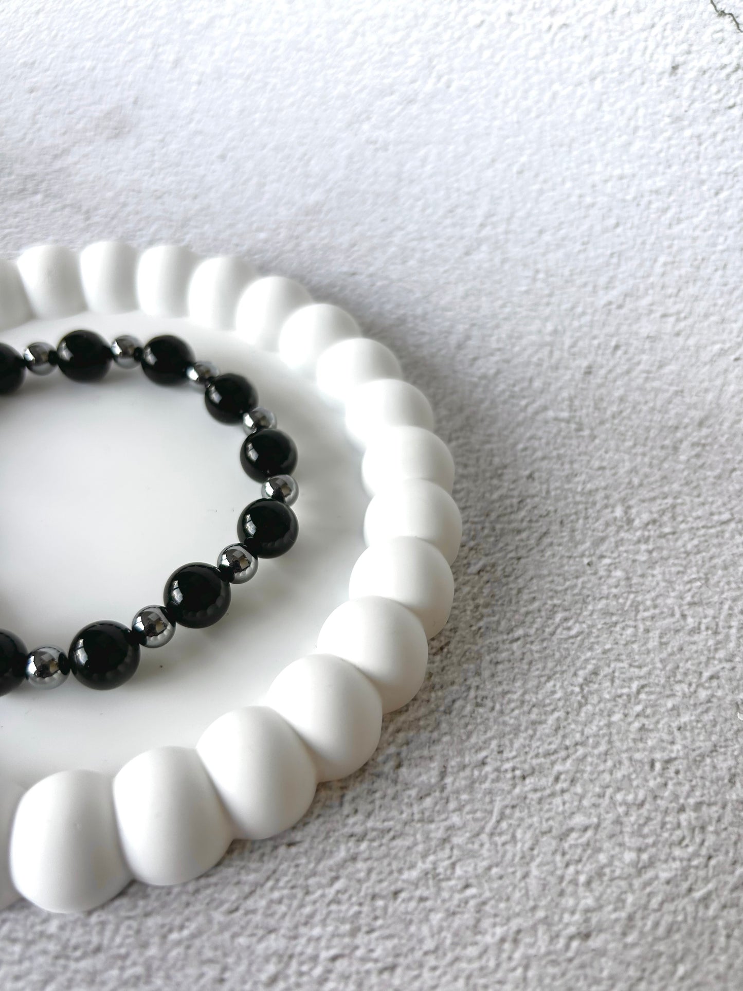 Obsidian and Terahertz Customised Crystal Bracelet