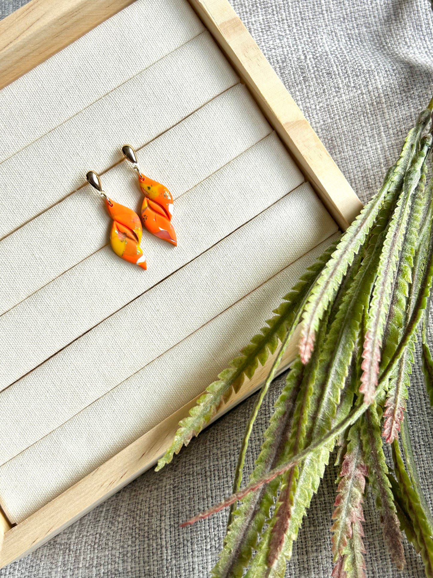 Orange Terrazzo Carla Polymer Clay Earring