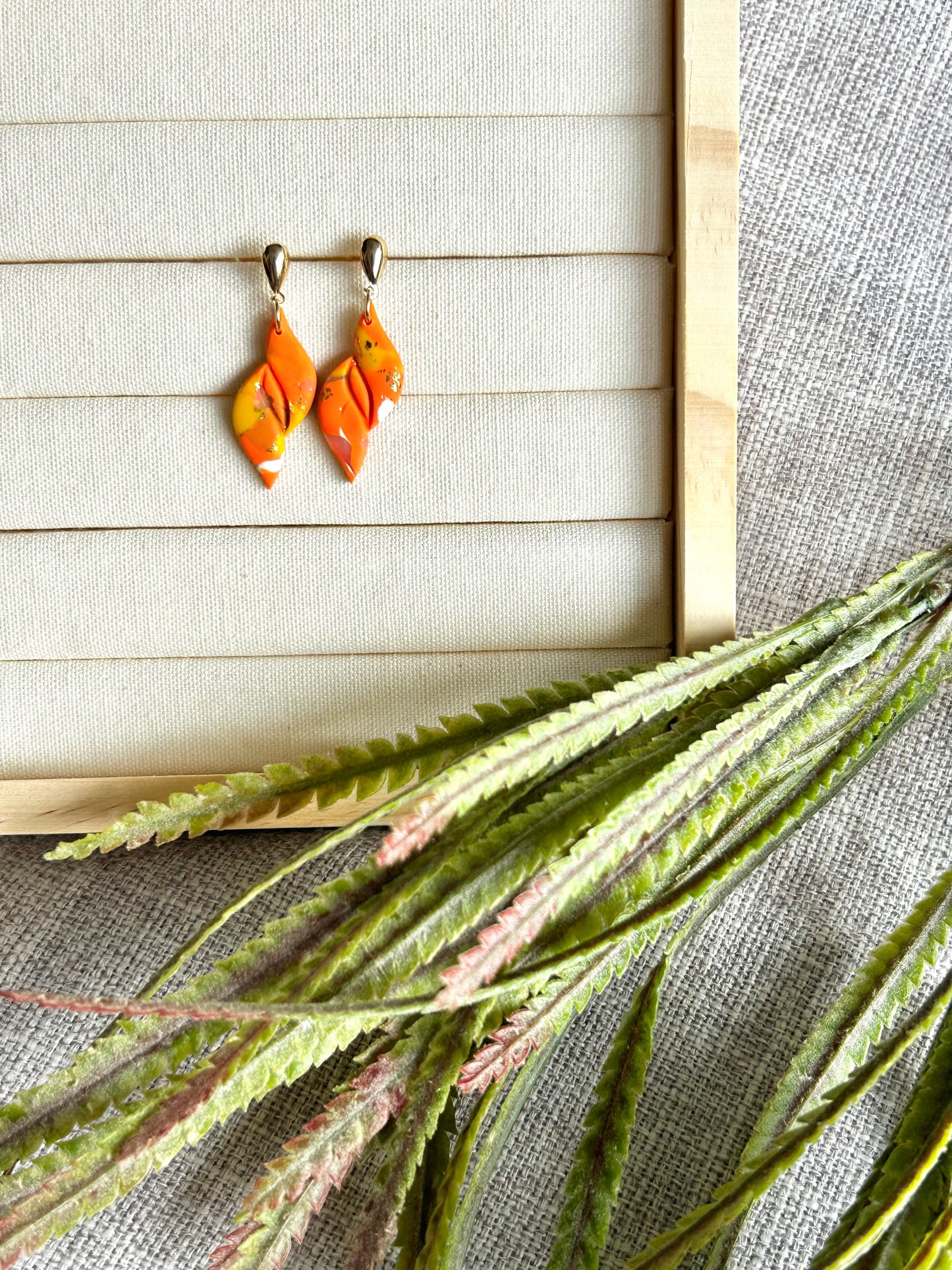 Orange Terrazzo Carla Polymer Clay Earring